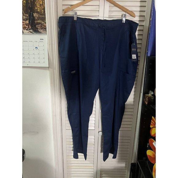 Scrubs Cherokee Workwear Drawstring Petite Pant WW120P NAV Navy 2XL - Picture 1 of 7